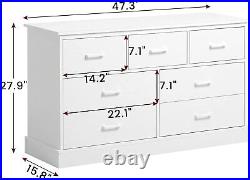 Large 7 Drawer Dresser for Bedroom, Chest of Drawers Storage Cabinet for Closet
