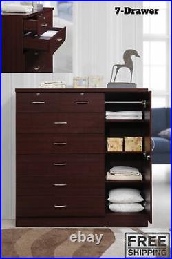 Large Bedroom Dresser Tall 7 Drawer Chest of Drawers Storage Organizer Bedroom