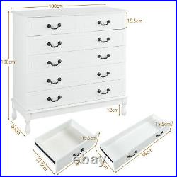 Large Chest Drawer Double Dresser Storage Organizer Cabinet 6 Drawer for Bedroom