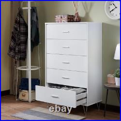 Large Chest with 5 Drawer Dresser For Bedroom Furniture Storage Cabinet 52 Inch