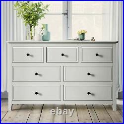 Large Solid Wood Bedroom Dresser with 7 Drawer Chest of Drawers Storage Cabinet