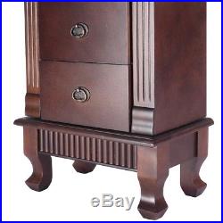 Large Wood Floor Jewelry Cabinet Storage Organizer Wooden Box 7 Drawers Chest