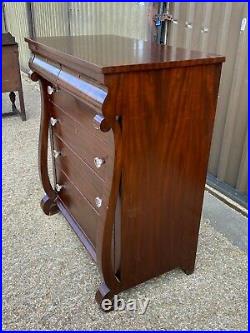 Large antique victorian mahogany six drawer chest of drawers Delivery Available