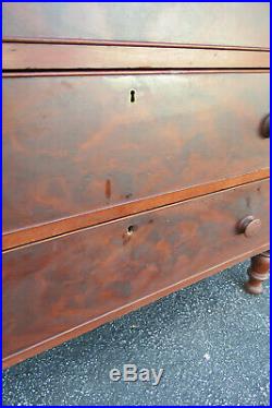 Late 1800s Empire Flame Mahogany Chest of Drawers 9945