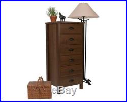 Lingerie Dresser 6 Drawers Chest Storage Furniture Sturdy Wood Bedroom Walnut S