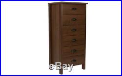 Lingerie Dresser 6 Drawers Chest Storage Furniture Sturdy Wood Bedroom Walnut S