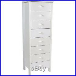 Lingerie Storage Dresser 8 Drawer Narrow Chest Furniture Tall Space Saver White