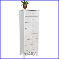 Lingerie Storage Dresser 8 Drawer Narrow Chest Furniture Tall Space Saver White