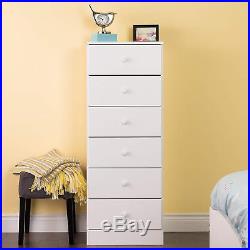 Lingerie Storage Dresser Six Drawer Chest Bedroom Furniture Tall Space Saving
