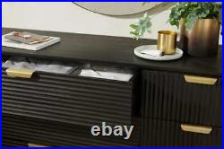 MADE. COM Haines Wide Chest of Drawers Charcoal Black Mango Wood&Brass RRP £699