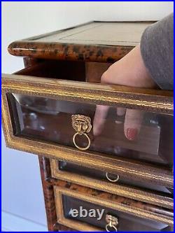 MAITLAND SMITH Glass Drawer Front Chest Lingerie Jewelry Lion Versace-style