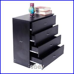 MDF Wood Simple 4 Drawer Chest Dresser Clothes Storage Bedroom Furniture Cabinet