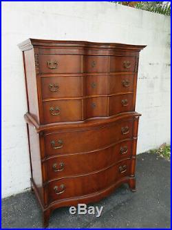 Mahogany Double Serpentine Front Tall Chest of Drawers 9659