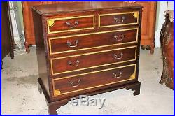 Mahogany Wood Inlaid 5 Drawer Sideboard Chest Small Dresser Bedroom Furniture
