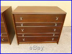 Match Pair Paul Frankl X Drawer Pull Bachelor Chests Johnson Furniture @ 1950