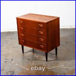 Mid Century Danish Modern Chest Drawers Dresser 4 drawer Teak Wood Denmark Mcm