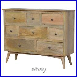 Mid Century Eight Drawer Scandinavian Style Chest of Drawers Solid Wood