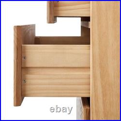 Mid Century Modern 3 Drawer Dresser Chest of Drawers Bedroom Solid Wood Beige