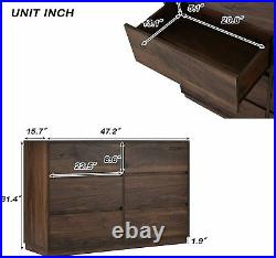Mid-Century Modern 6 Drawers Dresser Chest Dresser Cabinet Storage Cabinet Brown