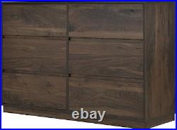 Mid-Century Modern 6 Drawers Dresser Chest Dresser Cabinet Storage Cabinet Brown