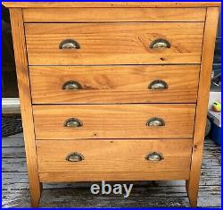 Mid Century Modern Chest 4-Drawer Pine Unbranded no shipping