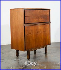 Mid Century Modern Highboy Dresser Walnut LA Period furniture 5 Drawer Chest Mcm