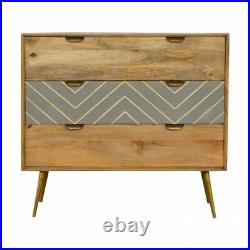 Mid Century Scandinavian Style Chest Of Drawers With Grey Cement Concrete Detail