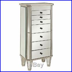 Mirrored Accent 7-Drawers Chest With Mirrors Jewelry Storage Bedroom Furniture