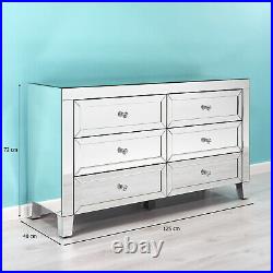 Mirrored Chest of 6 Drawers Free 2 man Upstairs Delivery Fully Assembled