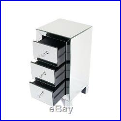 Mirrored Dresser Cabinet Bedroom Drawers Nightstand Console End Table Furniture