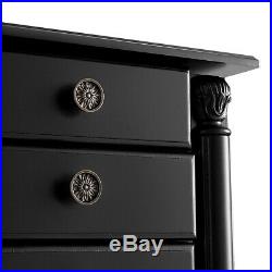 Mirrored Jewelry Cabinet Armoire Storage Box Chest Standing Organizer with Drawers