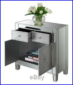 Mirrored Storage Cabinet Drawers Dresser Chest End Side Table Nightstand Croc