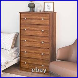 Modern 5-Drawer Bedroom Chest Dresser in Rustic Brown Wood Finish #HEDB30393741