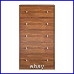 Modern 5-Drawer Bedroom Chest Dresser in Rustic Brown Wood Finish #HEDB30393741