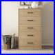 Modern 5-Drawer Dresser with Handles Wood Storage Chest of Drawers for Bedroom