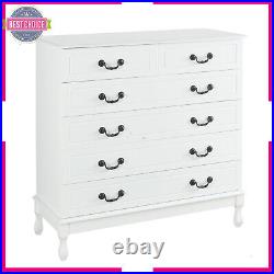 Modern 6 Drawer Dresser Tall Chest of Drawers Wood Storage Organizer for Bedroom
