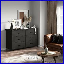 Modern 6 Drawers Chest Dresser Clothes Storage Bedroom Furniture Cabinet Black