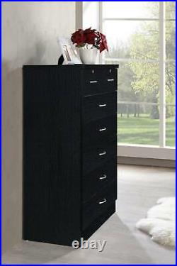 Modern 7-Drawer Dresser Clothes Storage Organizer Bedroom Chest Furniture Black
