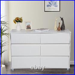 Modern Double Chest of Drawers 6 Drawers Dresser Storage Organizer for Bedroom