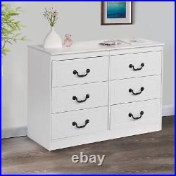Modern Dresser with 6 Drawers Wood Chest of Drawers Storage Cabinet for Bedroom