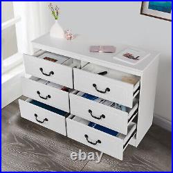 Modern Dresser with 6 Drawers Wood Chest of Drawers Storage Cabinet for Bedroom