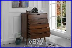 Modern Style Entryway Storage Chest Modern Console with Drawers, Brown