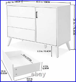 Modern White Dresser for Bedroom, 3-Drawer Chest Wood Dresser Home Office Storage
