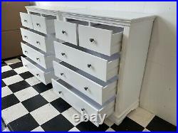 Modern pair of Florence white painted five drawer chest of drawers x2 Delivery