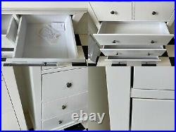 Modern pair of Florence white painted five drawer chest of drawers x2 Delivery