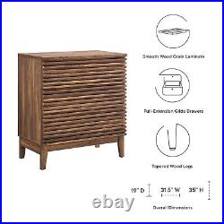 Modway Render 3-Drawer Bachelor's Chest in Walnut