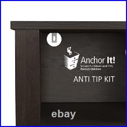NEW 4-Tier 3-Drawers Nightstand Chest Dresser Organizer Storage Bedroom Cabinet