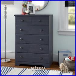 NEW 5-Drawer Wooden Chest Dresser Clothes Storage Bedroom Organizer Blue Elegant