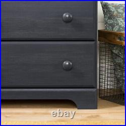 Navy Blue Wooden 5 Drawer Dresser Chest Drawers Clothes Storage Organize Bedroom