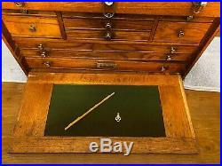 (Needs Work) Vintage Gerstner 10 Drawer Oak Machinist Tool Box Chest
